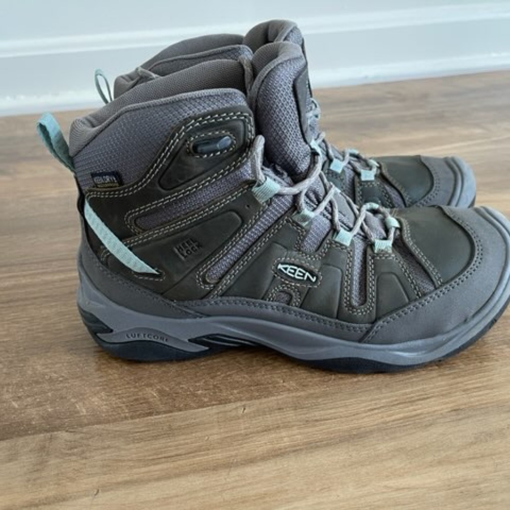 Women's Keen Circadia Waterproof Mid Steel Grey / Cloud Blue Size 8